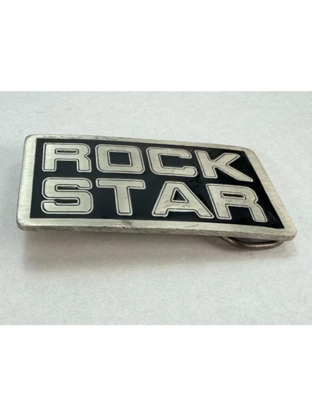 Rock Star Skull Crossbones Fine Pewter Belt Buckle Gothic Biker 2001 USA